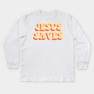 JESUS SAVES Kids Long Sleeve T-Shirt